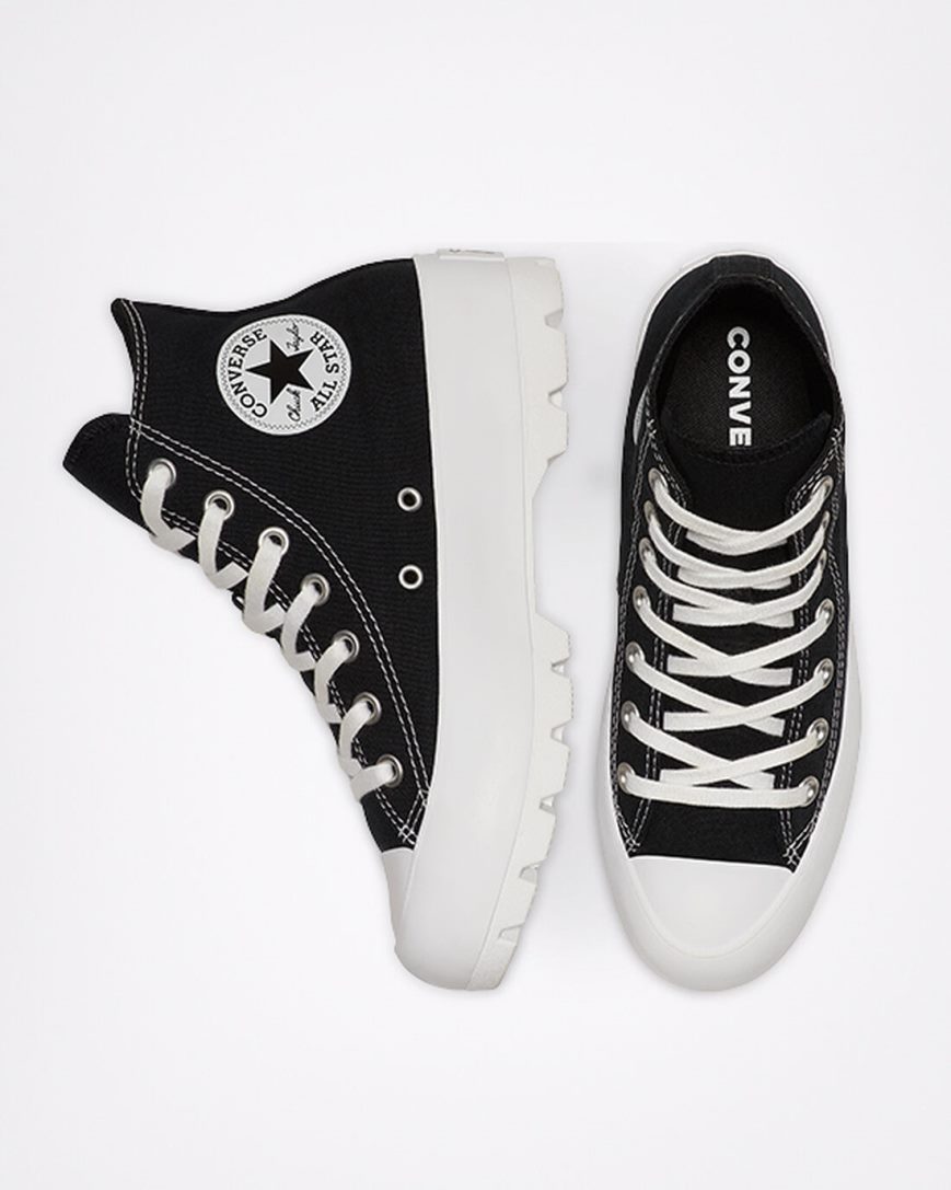 Tenisi Inalti Dama Converse Chuck Taylor All Star Lugged Negrii Albi Negrii | RO IOHFE913